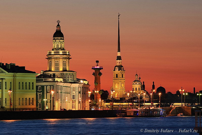 Виды Санкт-Петербурга. Белые ночи Санкт-Петербурга. 