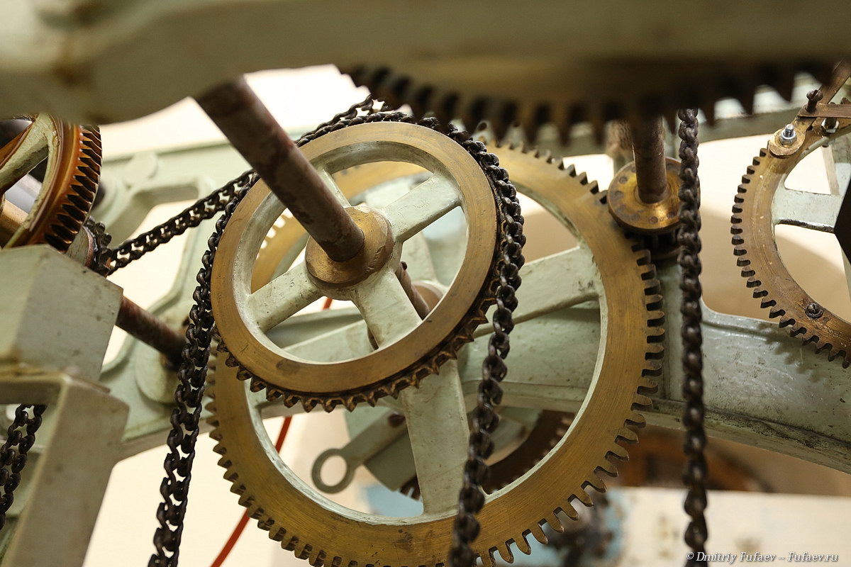 Фото механизма часов устновленных на здании Нахимовского училища