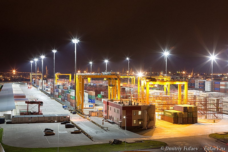 Промышленное освещение Морской порт фотосъемка порта ночью