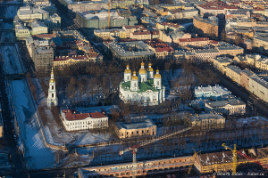 Виды Санкт-Петербурга с воздуха. Ансамбль Никольского собора.  Аэросъемка с вертолета. Фотограф Дмитрий Фуфаев.