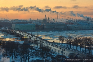 Вид Санкт-Петербурга. Троицкий мост в Санкт-Петербурге