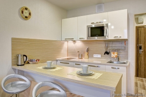 Апарт - отель YES. Кухня. Интерьерный фотограф Дмитрий Фуфаев.