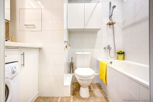 Интерьер  ванной комнаты совмещенной с туалетом. Фото Дмитрия Фуфаева.