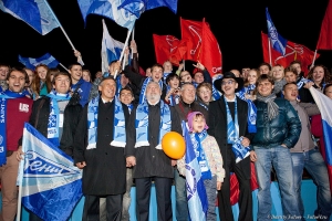 Объявление городов участников ЧМ по футболу. Михаил Боярский, Сергей Боярский.