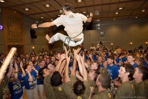 Российский центр Капоэйры Андрей Кудиш на батизаде после получения пояса. Фото Дмитрий Фуфаев.