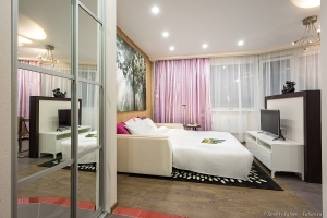 Интерьеры спальни в квартире - студии. Фотосъемка Дмитрий Фуфаев.