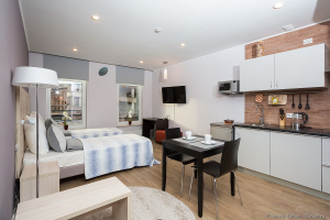 фото Интерьер студии. Фотосъемка интерьеров Авеню Апарт. Фотограф Дмитрий Фуфаев.