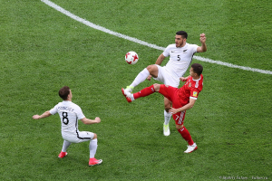 Футбол  - игра команд России и Новой Зеландии 2:0. На стадионе в Санкт-Петербурге 17 июля 2017 года. Фото Дмитрий Фуфаев.