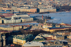 Стрелка Васильевского острова с птичьего полета. Аэрофотосъемка 2017г. Фотограф Дмитрий Фуфаев.