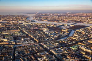 Панорама города. Фотосъемка с вертолета. Санкт-Петербург с птичьего полета. Достопримечательности города на Неве с необычных ракурсов. Аэрофотосъемка.  Фотограф Дмитрий Фуфаев.