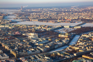 Виды Санкт-Петербурга с птичьего полета. Аэрофотосъемка. Зимние виды Санкт-Петербурга. Фотограф Дмитрий Фуфаев.