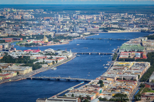 Достопримечательности Санкт-Петербурга. Виды города на Неве с птичьего полета. Петропавловская крепость, стрелка Васильевского острова, Нева, мосты с высоты. Купить Виды Санкт-Петербурга в хорошем качестве. Фотограф Дмитрий Фуфаев.