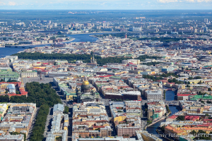 Достопримечательности Санкт-Петербурга. Виды города на Неве с птичьего полета. Петропавловская крепость, стрелка Васильевского острова, Нева, мосты с высоты. Купить Виды Санкт-Петербурга в хорошем качестве. Фотограф Дмитрий Фуфаев.