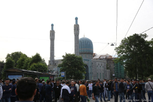 Соборная Мечеть в праздник  Ураза-Байрам 15.06.2018 в  Санкт-Петербурге.  Фотограф Дмитрий Фуфаев.