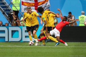 Играют сборные Бельгии и Англии. Футбол. ЧМ по футболу 2018. Стадион Зенит - Арена. Фотограф на спортивное мероприятие Дмитрий Фуфаев.