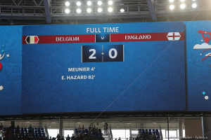 Результат игры Матч за 3е место. Бельгия - Англия. Стадион Зенит-Арена в Санкт-Петербурге.   Фотосъемка ЧМ по футболу 2018.  Фотограф Дмитрий Фуфаев.
