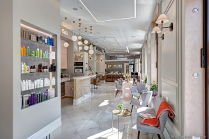 Фотосъемка интерьера салона красоты Фен бар Gloster. Дизайнер Татьяна Сазонова.Фотограф Дмитрий Фуфаев.