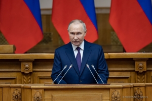 Встреча Президента Российской Федерации Владимира Путина с членами Совета законодателей РФ при Федеральном Собрании в Таврическом дворце Санкт-Петербурга. 2024.04.26