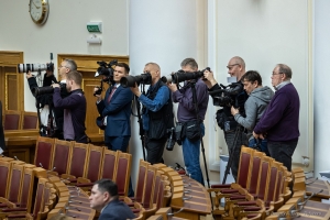 Фотографы и видеографы на встрече Президента России Владимира Путина с членами Совета законодателей РФ при Федеральном Собрании в Таврическом дворце Санкт-Петербурга. 2024.04.26
