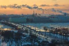 Вид Санкт-Петербурга. Троицкий мост в Санкт-Петербурге