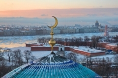Виды Санкт-Петербурга,  Виды Спб, достопримечательности, Видовой Фотограф. Купол Мечети в Спб. Мечеть и вид на город.