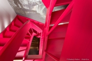 Лестницы в интерьере, фотосъемка лестниц, красная лестница, лестница в Новой скандинавии