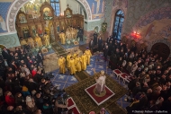 Патриарх Кирилл во время Богослужения - фото с высоты