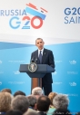 Президент Соединенных Штатов Америки Барак Обама (Barack Hussein Obama II) на саммите G20 в 2013 году. Фотограф Дмитрий Фуфаев - профессиональная фотосъемка мероприятий