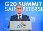 Президент России Владимир Владимирович Путин на саммите G20 в 2013 году. Фотограф Дмитрий Фуфаев - профессиональная фотосъемка мероприятий