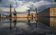 Фотограф, Дворцовая площадь после дождя фото, необычный вид СПБ,