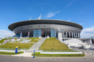Стадион «Санкт-Петербург Арена» в Санкт-Петербурге 17 июня 2017 года перед церемонией открытия соревнований на Кубок Конфедераций FIFA 2017. Фото Дмитрий Фуфаев.