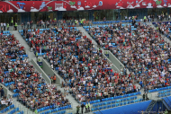 Болельщики на стадионе перед матчем Россия - Новая Зеландия - 2:0. Фотограф Дмитрий Фуфаев.
