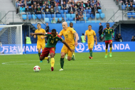 Матч группового этапа Кубка конфедераций FIFA 2017 между сборными командами Камеруна и Австралии на стадионе «Санкт-Петербург Арена».