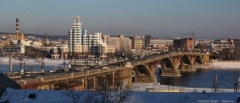 Иркутск зимой. Ангара. Староангарский мост. Фотограф Дмитрий Фуфаев.