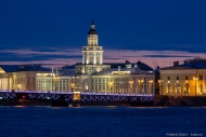 Кунсткамера. Виды Санкт-Петербурга. Ночная фотосъемка. Фотограф Дмитрий Фуфаев.