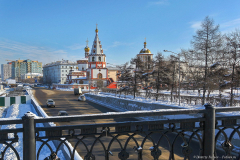 Иркутск. Вид на Собор Богоявления, одно из старейших каменных зданий Иркутска. Собор основан в 1693 году.  Фото Дмитрия Фуфаева.